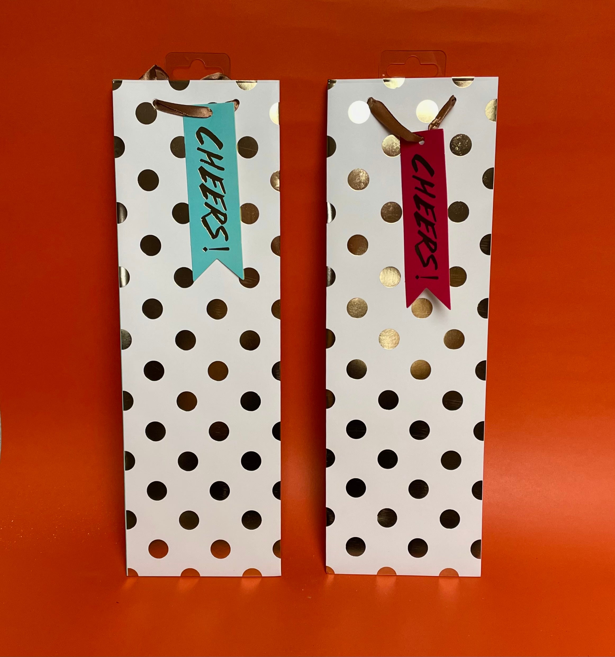 Cakewalk Gold Polka Dot Single Wine Bag